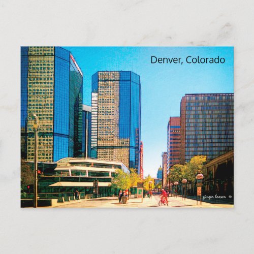 Colorful 16th Street Mall Downtown Denver CO Postcard