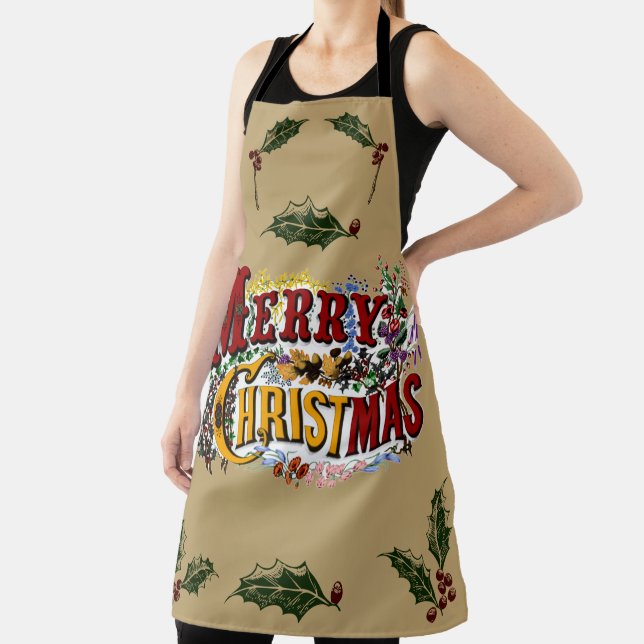 Colorful 1876 Merry Christmas Apron (Insitu)