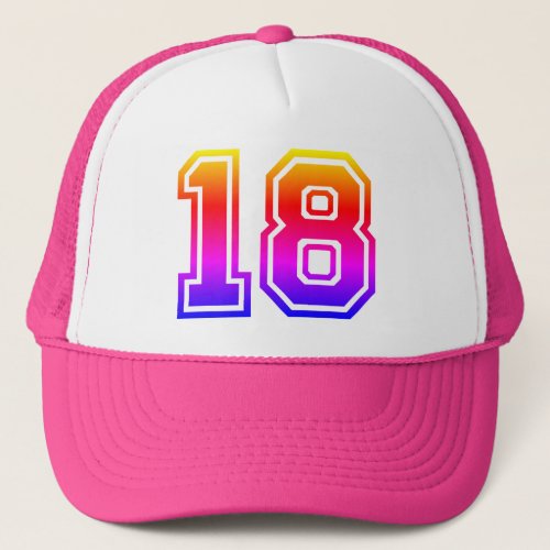 Colorful 18th Birthday Party Trucker Hat