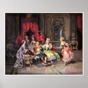 Colorful 18th c. aristocratic scene poster
