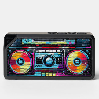 Colorful 1980s Boom Box Bluetooth Speaker