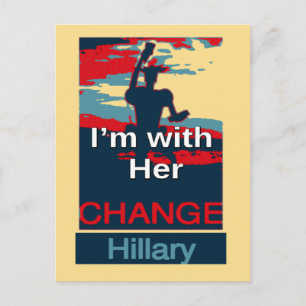 Colorful 2016 I am with her Vote for Hillary USA S Postcard