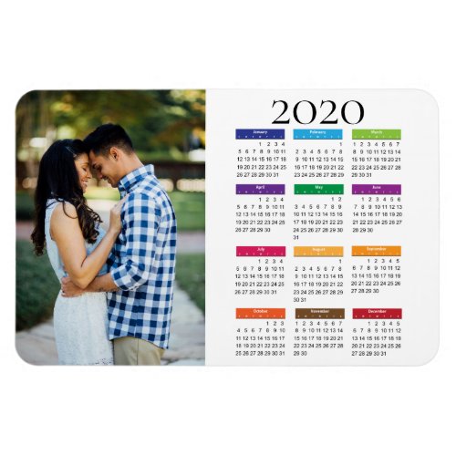 Colorful 2020 Custom Photo Calendar Magnet