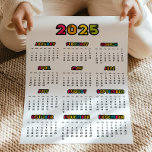 Colorful 2025 calendar poster<br><div class="desc">A modern and colorful poster calendar for the year 2025.</div>