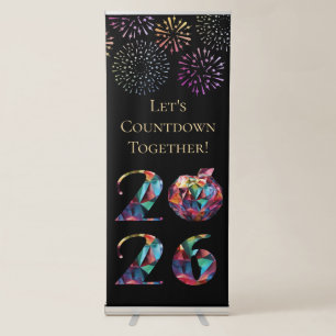 Colorful 2026 New Years Eve- Retractable Banner