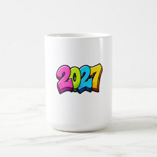 Colorful 2027 numbers  coffee mug
