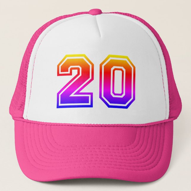 Colorful 20th Birthday Party Trucker Hat (Front)
