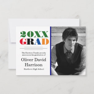 Colorful 20XX GRAD - 3x5 Announcement