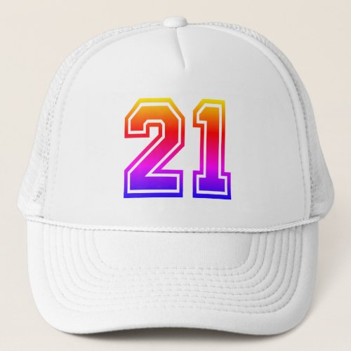 Colorful 21st Birthday Party Trucker Hat