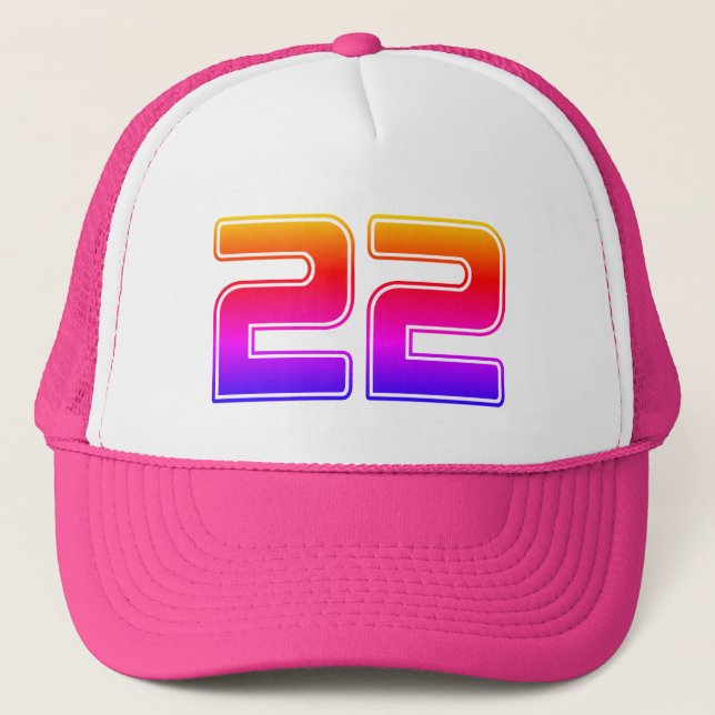 Colorful 22nd Birthday Party Trucker Hat (Front)