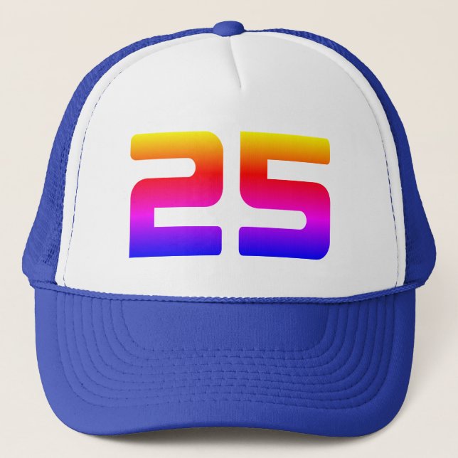 Colorful 25th Birthday Party Trucker Hat (Front)