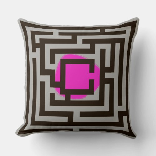 Colorful 2 in 1 Labyrinth Pattern on Custom Color Throw Pillow