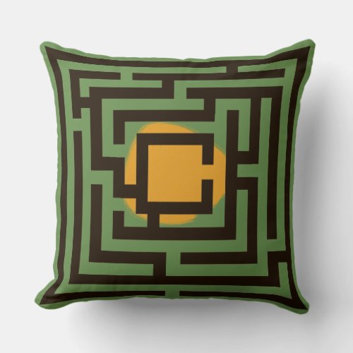 Colorful 2 in 1 Labyrinth Pattern on Custom Color Throw Pillow