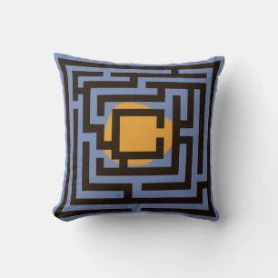 Colorful 2 in 1 Labyrinth Pattern on Custom Color Throw Pillow