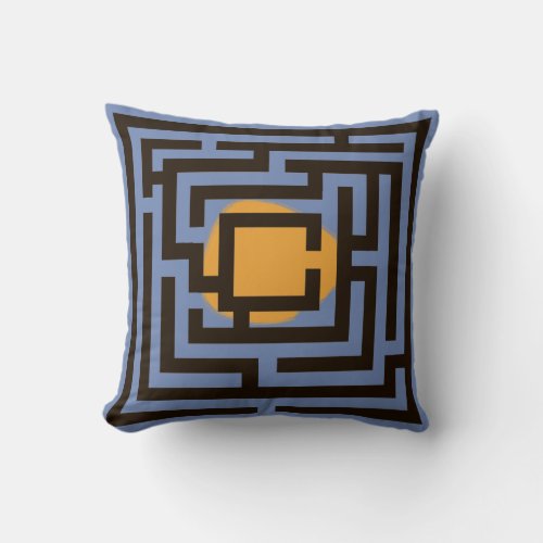 Colorful 2 in 1 Labyrinth Pattern on Custom Color Throw Pillow