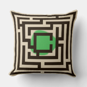 Colorful 2 in 1 Labyrinth Pattern on Custom Color Throw Pillow