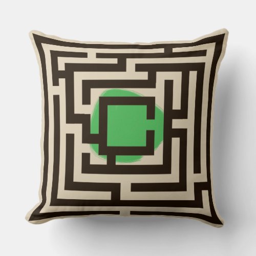 Colorful 2 in 1 Labyrinth Pattern on Custom Color Throw Pillow