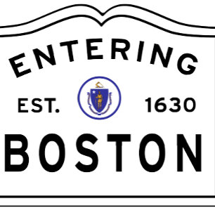 Colorful 2 Sided, Entering Boston MA Throw Pillow