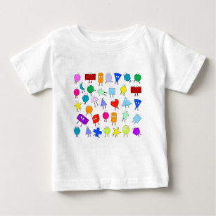 Colorful 2D & 3D Geometric Shapes Pattern Baby T-Shirt
