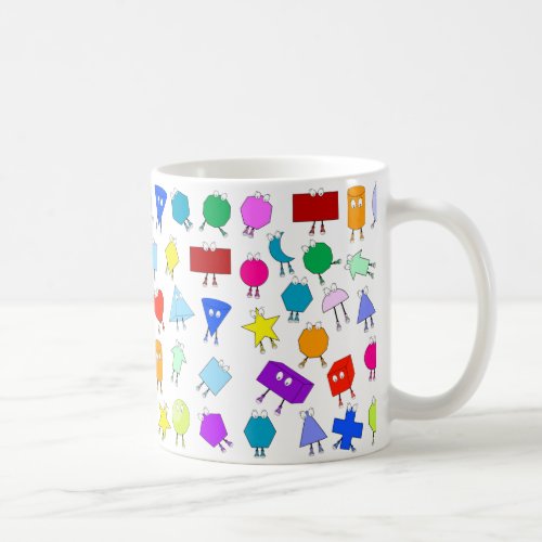 Colorful 2D  3D Geometric Shapes Pattern for Kids Coffee Mug