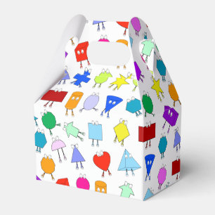 Colorful 2D & 3D Geometric Shapes Pattern for Kids Favor Boxes