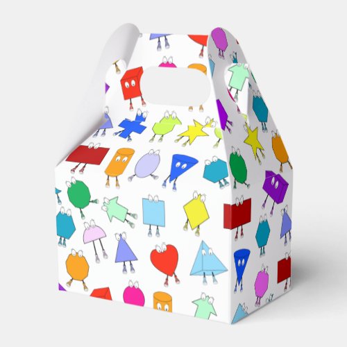 Colorful 2D  3D Geometric Shapes Pattern for Kids Favor Boxes