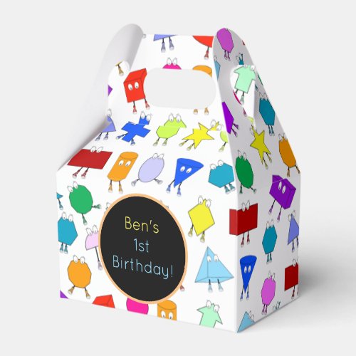 Colorful 2D  3D Geometric Shapes Pattern for Kids Favor Boxes