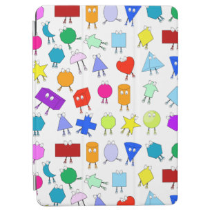 Colorful 2D & 3D Geometric Shapes Pattern for Kids iPad Air Cover