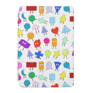 Colorful 2D & 3D Geometric Shapes Pattern for Kids iPad Mini Cover
