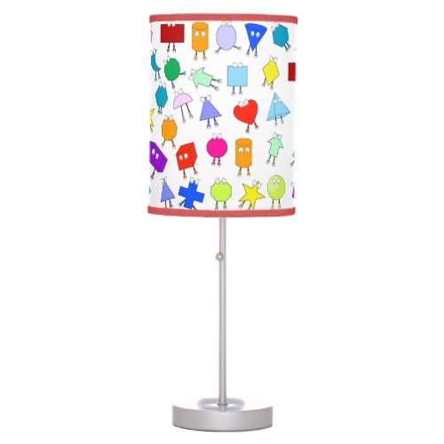 Colorful 2D  3D Geometric Shapes Pattern for Kids Table Lamp