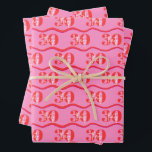 Colorful 30th Birthday Gift Wrap<br><div class="desc">Make your loved one's 30th birthday extra special with our vibrant 30th gift wrap featuring a charming pink and red wavy line design. This milestone gift wrap is perfect for celebrating this significant occasion in style. Add a personal touch with our custom gift wrap that is ideal for any 30th...</div>
