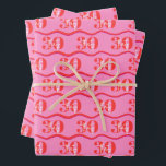 Colorful 30th Birthday Gift Wrap<br><div class="desc">Make your loved one's 30th birthday extra special with our vibrant 30th gift wrap featuring a charming pink and red wavy line design. This milestone gift wrap is perfect for celebrating this significant occasion in style. Add a personal touch with our custom gift wrap that is ideal for any 30th...</div>