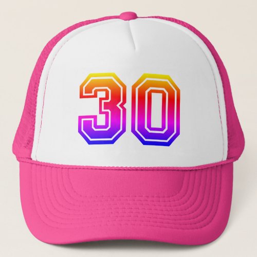 Colorful 30th Birthday Party Trucker Hat