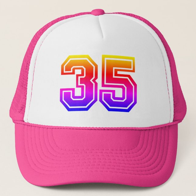 Colorful 35th Birthday Party Trucker Hat (Front)