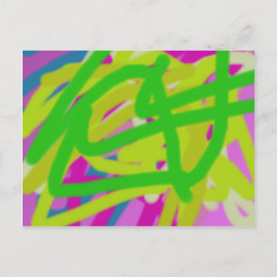 colorful 3748 abstract art postcard