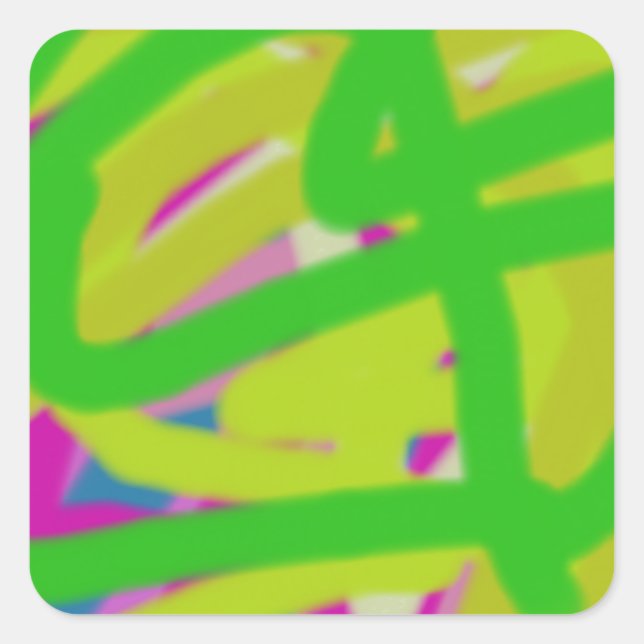 colorful 3748 abstract art square sticker (Front)