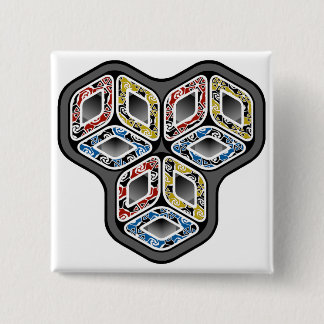 Colorful 3-D Cubes Button
