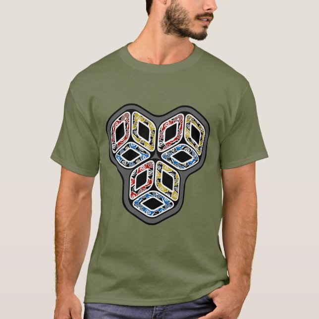 Colorful 3-D Cubes T-Shirt (Front)