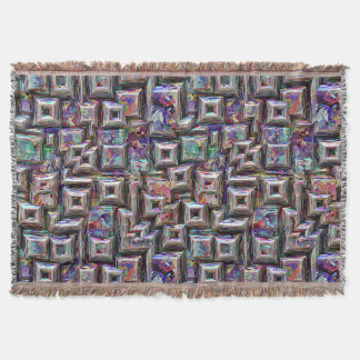 Colorful 3D Abstract Structure Throw Blanket