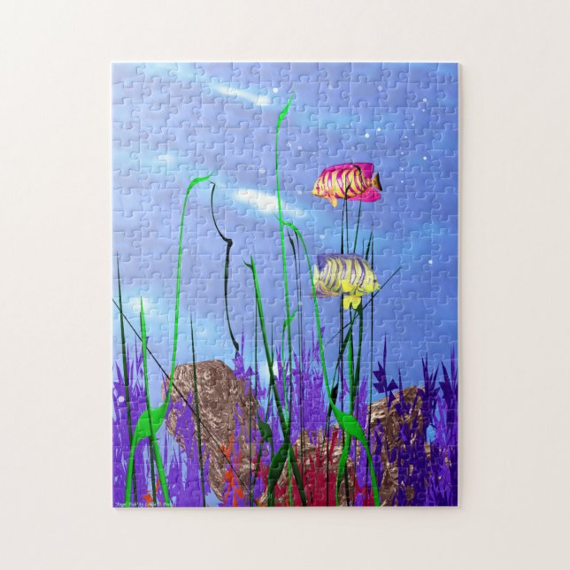 Colorful 3D Angelfish Jigsaw Puzzle (Vertical)