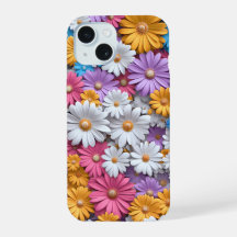 Colorful 3D Daisies Floral Phone Case