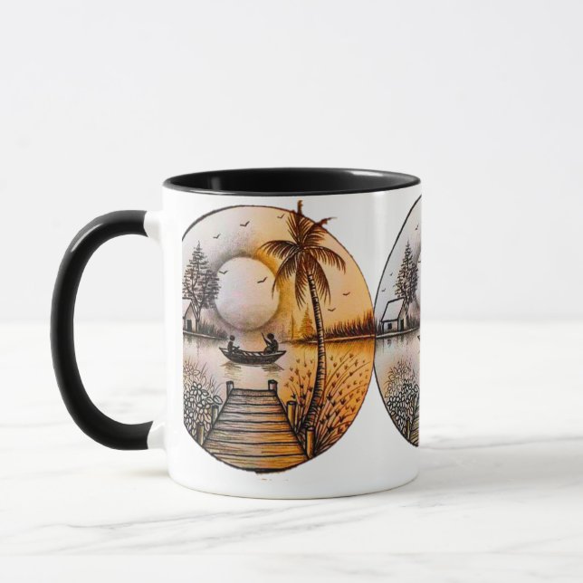 Colorful 3D Digital Art Combo Mug (Left)