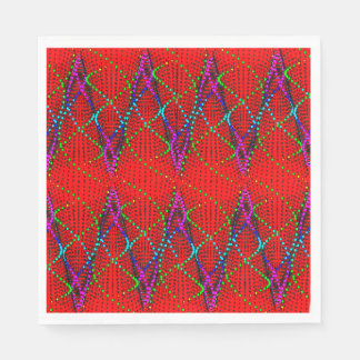 Colorful 3D Digital Design Luncheon Napkins - Perf