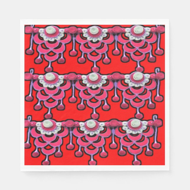 Colorful 3D Digital Design Luncheon Napkins - Perf (Front)