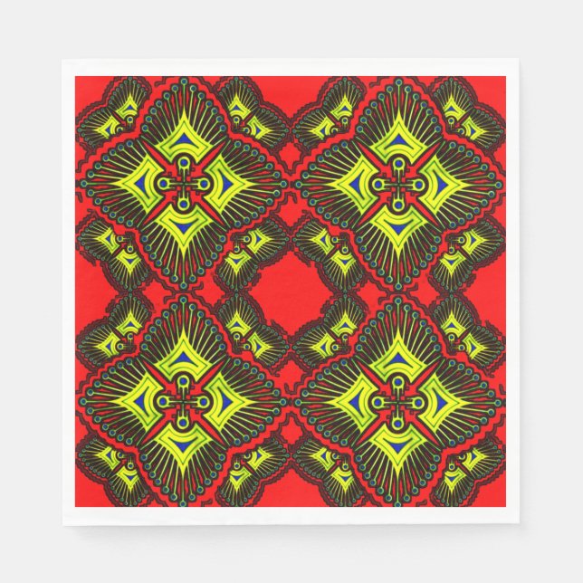 Colorful 3D Digital Design Luncheon Napkins - Perf (Front)