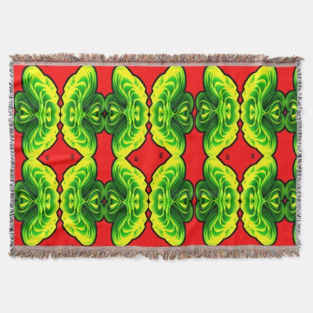 Colorful 3D Digital Design Throw Blanket (Front)