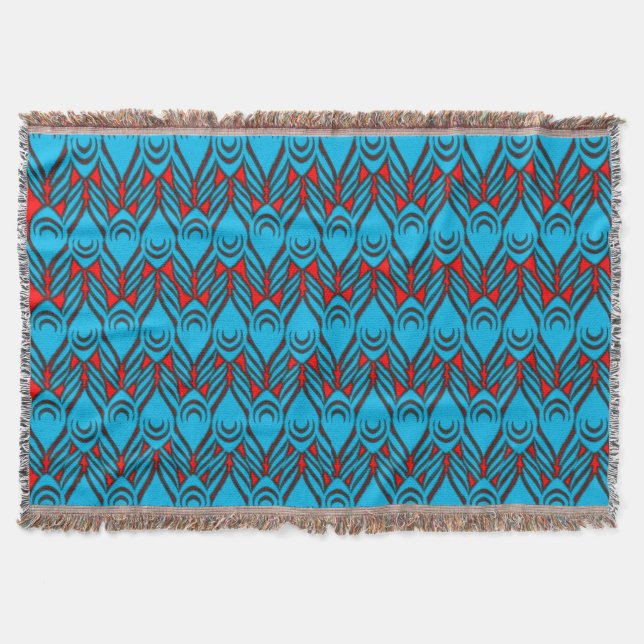 Colorful 3D Digital Design Throw Blanket (Front)