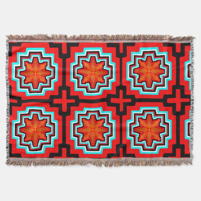 Colorful 3D Digital Design Throw Blanket (Front)