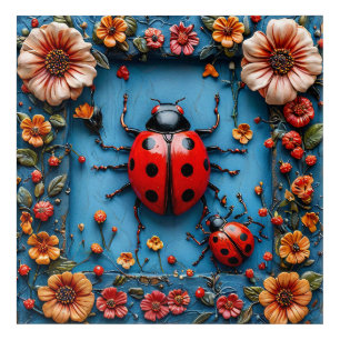 Colorful 3d ladybug acrylic print
