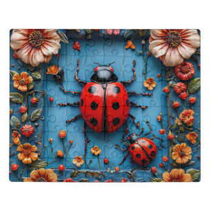 Colorful 3d ladybug jigsaw puzzle